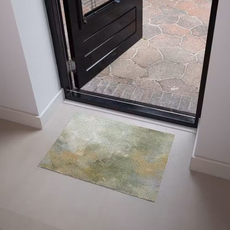 Fußmatte - Zusammenfassung – Grün – Beige – Modern – Kunst - Abstract - Groen - Beige - Modern - Kunst Deurmat klein