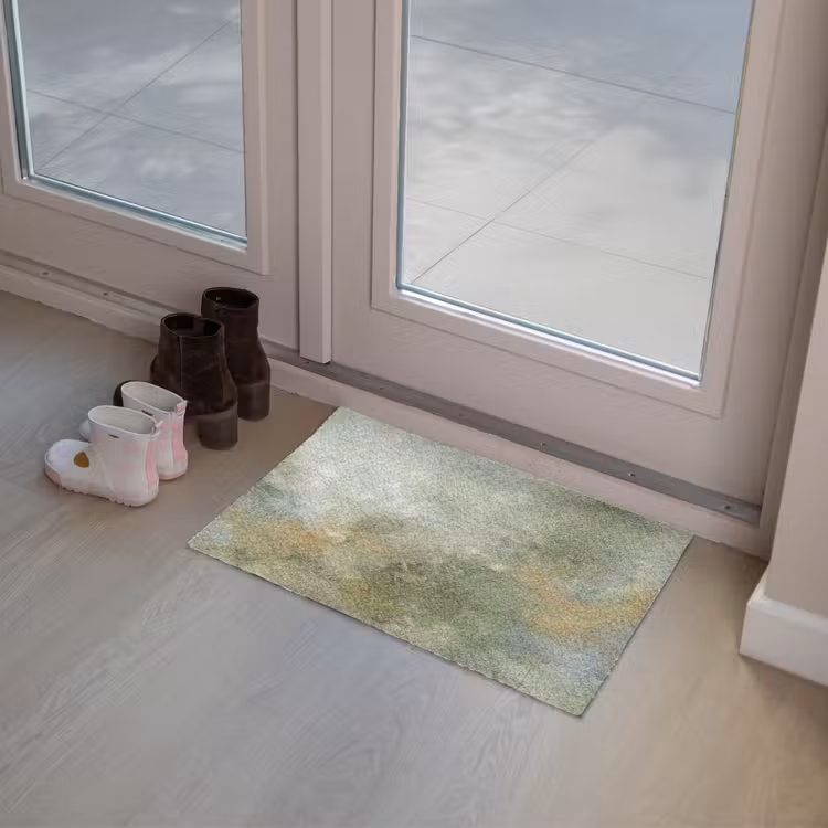 Fußmatte - Zusammenfassung – Grün – Beige – Modern – Kunst - Abstract - Groen - Beige - Modern - Kunst Deurmat klein