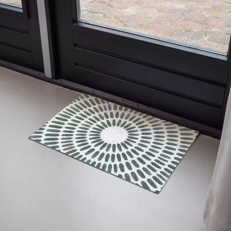 Abstract - Cirkel - Patroon - Modern - Groen Deurmat klein -sfeer2