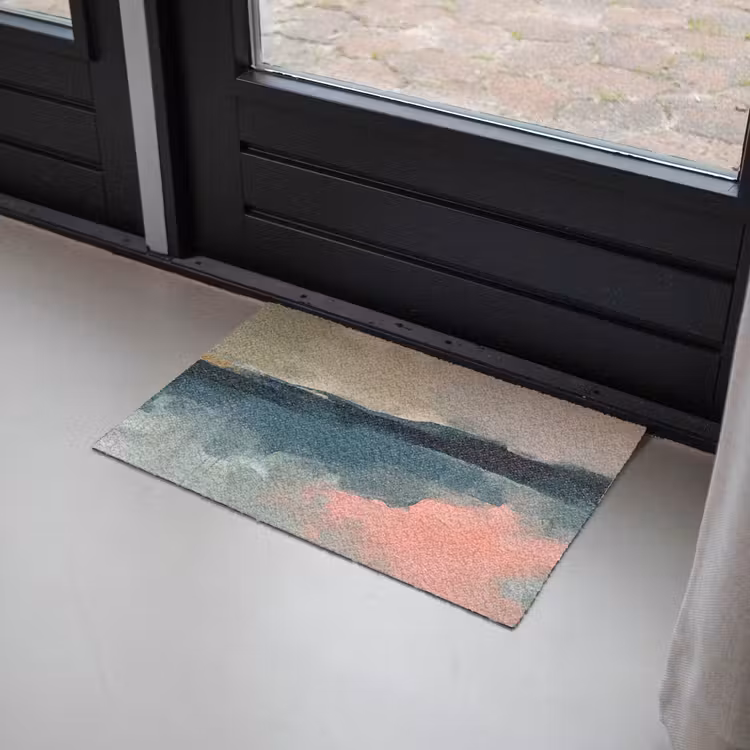 Fußmatte - Zusammenfassung – Landschaft – Kunst – Modern – Grün – Blau - Abstract - Landschap - Kunst - Modern - Groen - Blauw Deurmat klein