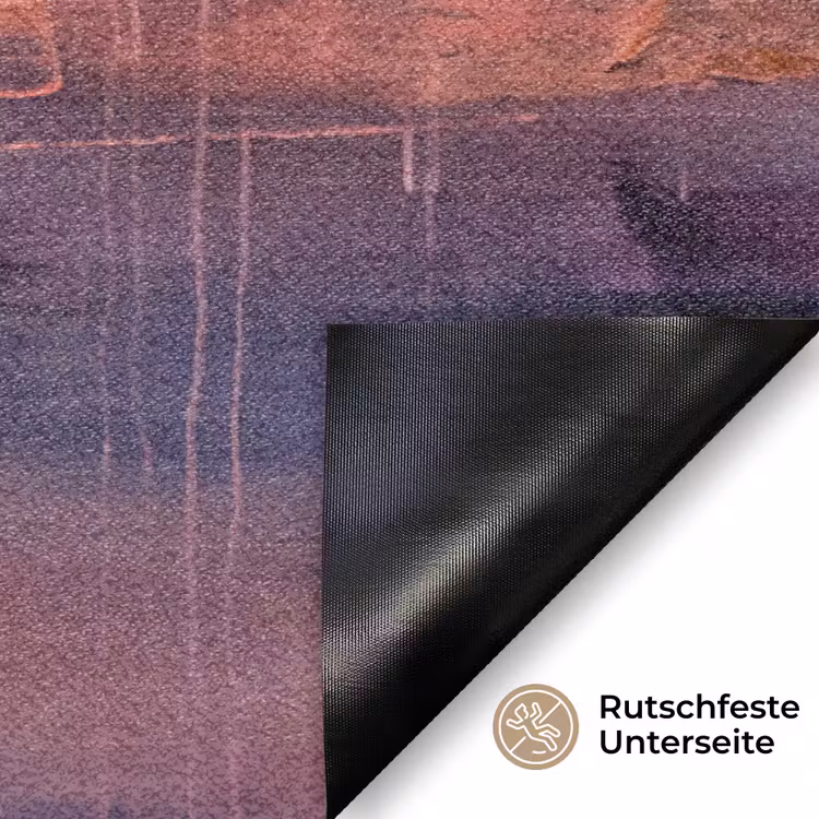 Fußmatte - Zusammenfassung – Landschaft – Modern – Lila – Orange - Abstract - Landschap - Modern - Paars - Oranje Deurmat klein