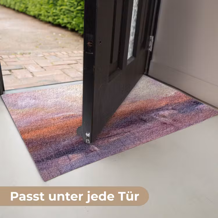 Fußmatte - Zusammenfassung – Landschaft – Modern – Lila – Orange - Abstract - Landschap - Modern - Paars - Oranje Deurmat klein