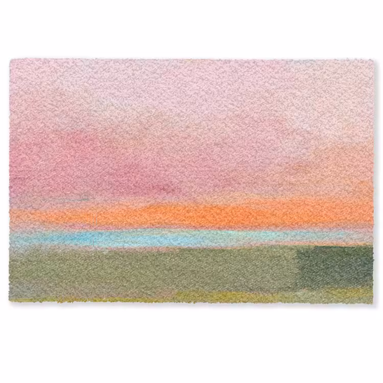 Fußmatte - Zusammenfassung – Landschaft – Modern – Rosa – Orange - Abstract - Landschap - Modern - Roze - Oranje Deurmat klein