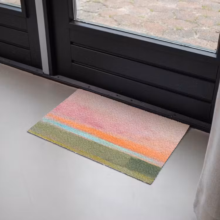 Fußmatte - Zusammenfassung – Landschaft – Modern – Rosa – Orange - Abstract - Landschap - Modern - Roze - Oranje Deurmat klein