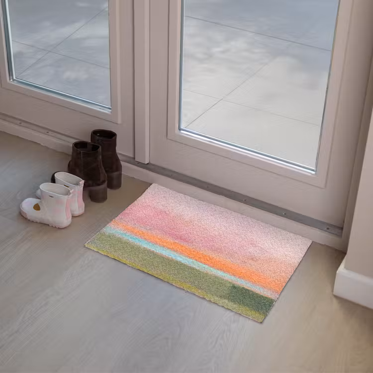 Fußmatte - Zusammenfassung – Landschaft – Modern – Rosa – Orange - Abstract - Landschap - Modern - Roze - Oranje Deurmat klein