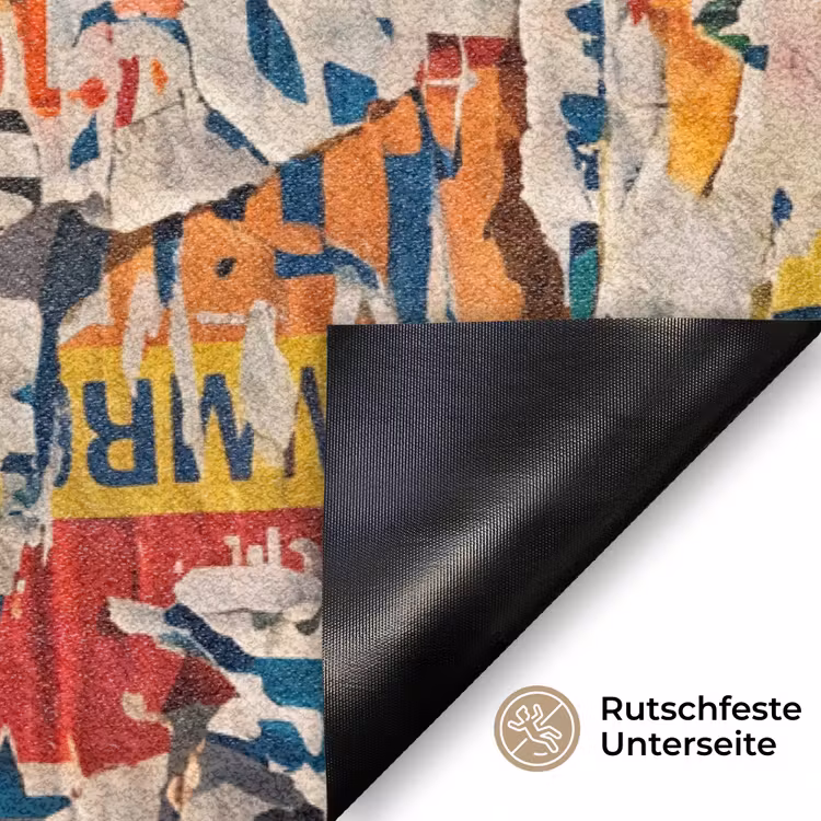 Abstract - Gelaagd papier - Urban - Modern - Kleurrijk Deurmat klein -antislip_DE