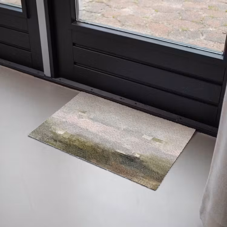 Fußmatte - Zusammenfassung – Mehrschichtig – Kunst – Modern – Grau-Grün - Abstract - Gelaagd - Kunst - Modern - Grijs-Groen Deurmat klein