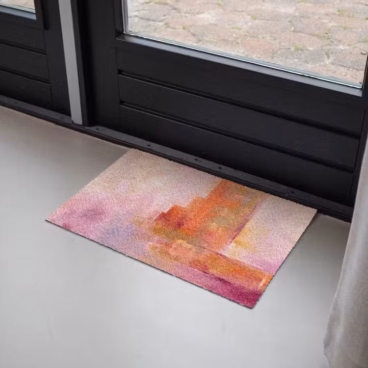 Fußmatte - Zusammenfassung – Pinselstriche – Kunst – Lila – Gold - Abstract - Borstelstreken - Kunst - Paars - Goud Deurmat klein