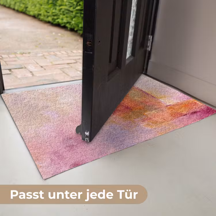 Fußmatte - Zusammenfassung – Pinselstriche – Kunst – Lila – Gold - Abstract - Borstelstreken - Kunst - Paars - Goud Deurmat klein