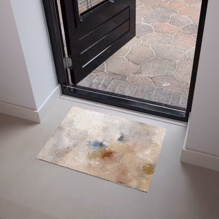 Fußmatte - Zusammenfassung – Pinselstriche – Modern – Beige – Kunst - Abstract - Borstelstreken - Modern - Beige - Kunst Deurmat klein