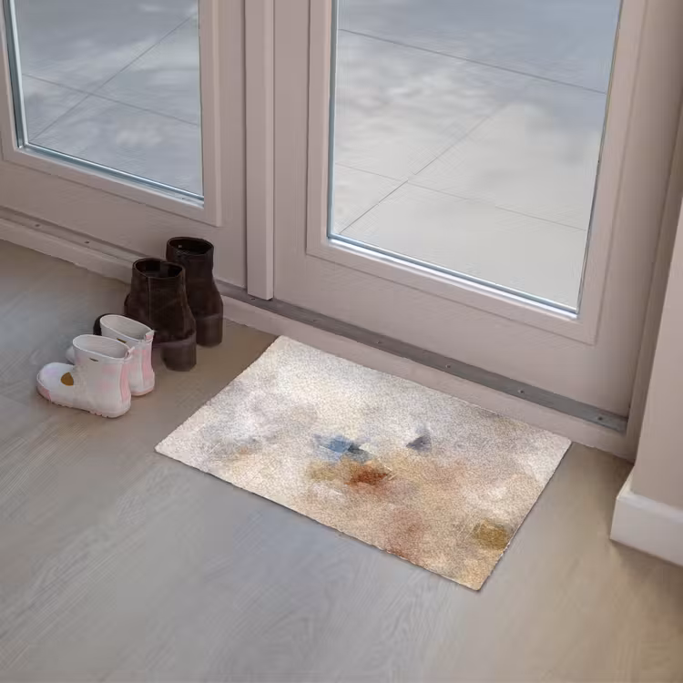 Fußmatte - Zusammenfassung – Pinselstriche – Modern – Beige – Kunst - Abstract - Borstelstreken - Modern - Beige - Kunst Deurmat klein