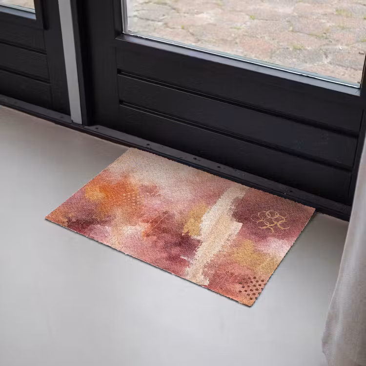 Fußmatte - Zusammenfassung – Rot – Gold – Modern – Kunst - Abstract - Rood - Goud - Modern - Kunst Deurmat klein