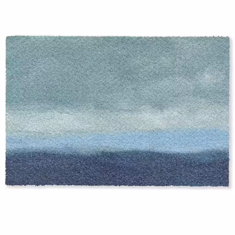 Fußmatte - Zusammenfassung – Schichten – Ruhe – Modern – Blau - Abstract - Lagen - Rust - Modern - Blauw Deurmat klein