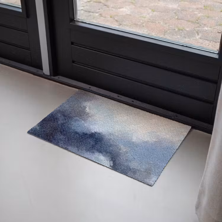 Fußmatte - Zusammenfassung – Wolken – Modern – Blau – Kunst - Abstract - Wolken - Modern - Blauw - Kunst Deurmat klein