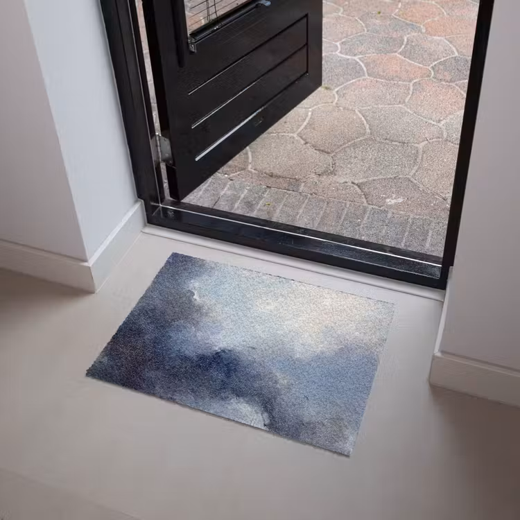 Fußmatte - Zusammenfassung – Wolken – Modern – Blau – Kunst - Abstract - Wolken - Modern - Blauw - Kunst Deurmat klein