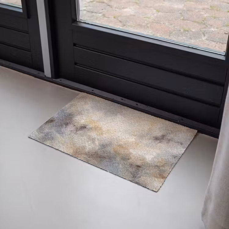 Fußmatte - Zusammenfassung – Wolken – Stimmungsvoll – Beige – Grau - Abstract - Wolken - Sfeervol - Beige - Grijs Deurmat klein