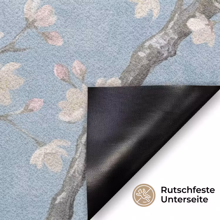 Takken - Kersenbloesem - Blauw Deurmat klein -antislip_DE