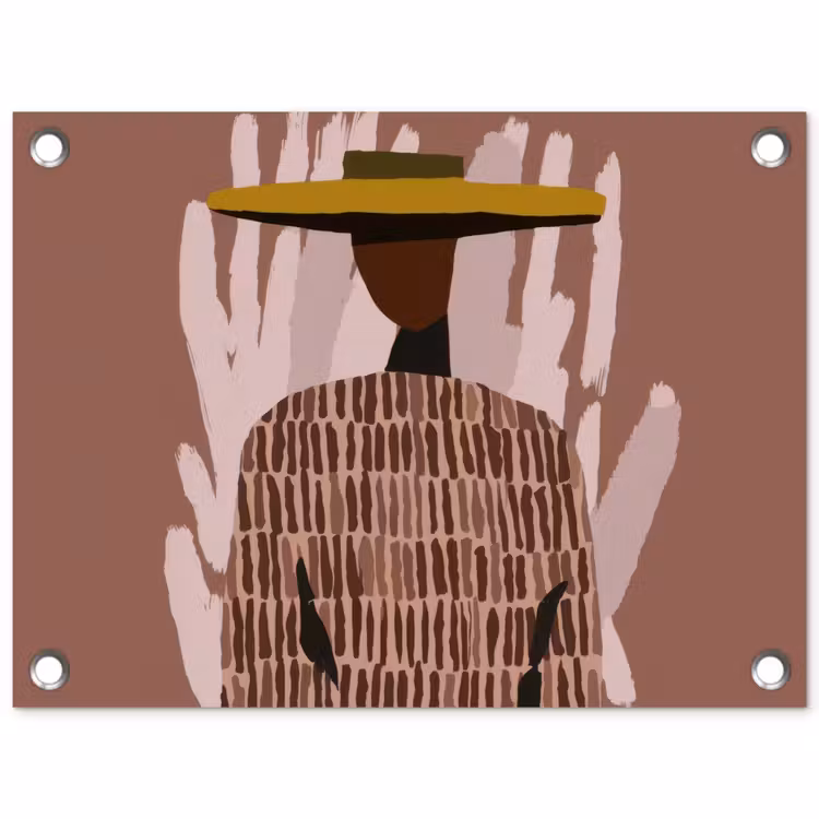 Abstract - Figuur - Illustratie - Hoed tuinposter los doek klein -3d