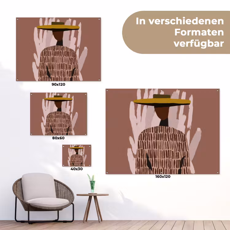 Abstract - Figuur - Illustratie - Hoed tuinposter los doek klein -Xsfeer9_DE