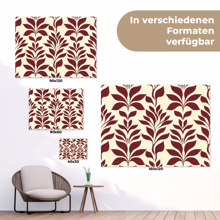 Abstract - Bladeren - Burgundy tuinposter los doek klein 239 -Xsfeer9_DE