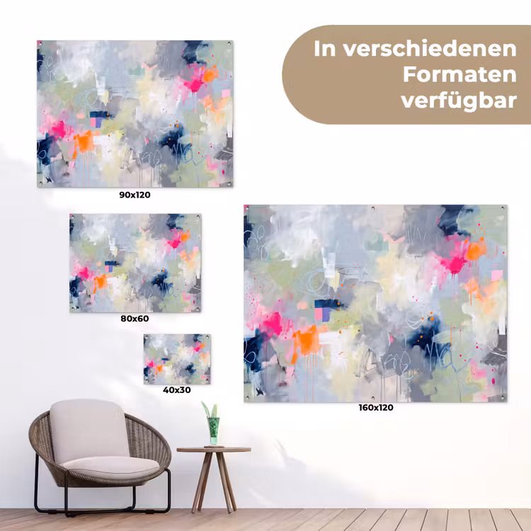 Abstract - Kleurrijk - Modern - Kunst tuinposter los doek klein -Xsfeer9_DE