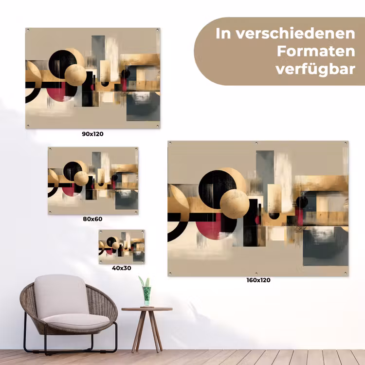 Abstract - Vormen - Beige - Texturen tuinposter los doek klein -Xsfeer9_DE
