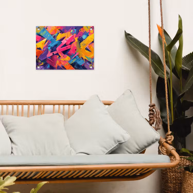 Abstract - Vormen - Kleurrijk tuinposter los doek klein -sfeer7