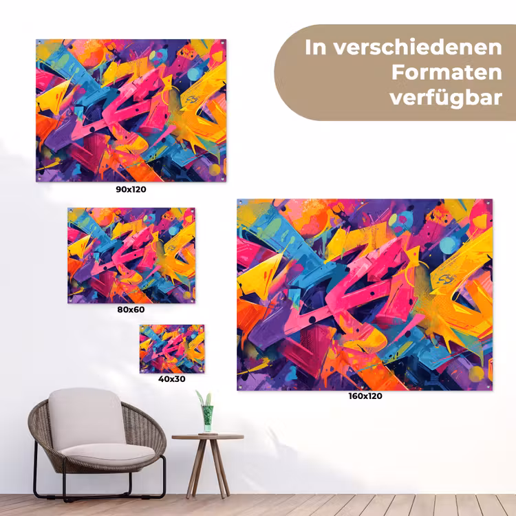Abstract - Vormen - Kleurrijk tuinposter los doek klein -Xsfeer9_DE