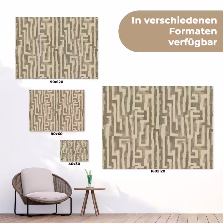 Abstract - Geometrisch - Groen tuinposter los doek klein 239 -Xsfeer9_DE