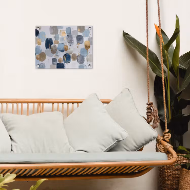 Abstract - Goud - Vormen tuinposter los doek klein -sfeer7
