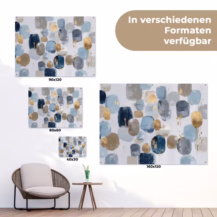 Abstract - Goud - Vormen tuinposter los doek klein -Xsfeer9_DE