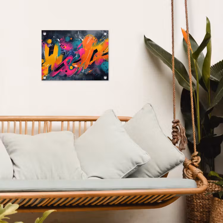 Abstract - Graffiti - Kleurrijk - Verfspatten tuinposter los doek klein -sfeer7