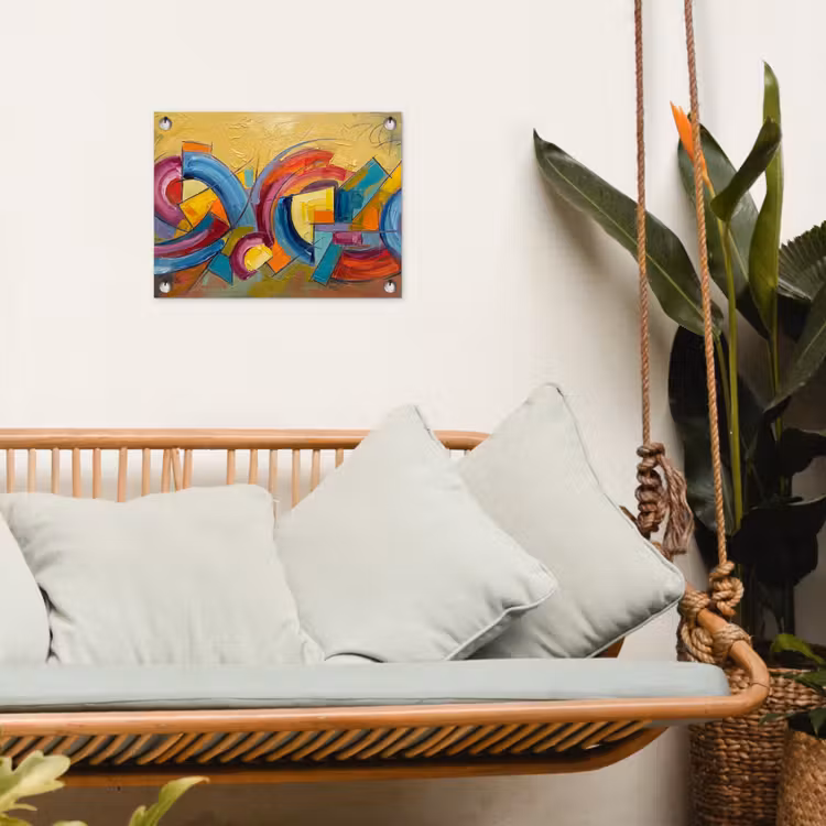 Abstract - Cirkels - Schilderij - Kleurrijk - Dynamisch tuinposter los doek klein -sfeer7