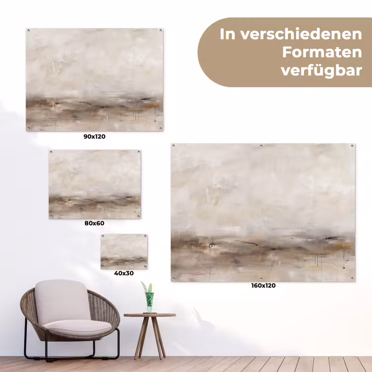 Abstrakt - Landschap - Modern - Beige - Kunst tuinposter los doek klein -Xsfeer9_DE