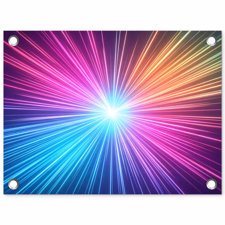 Abstract - Light - Burst - Modern - Colorful tuinposter los doek klein -3d