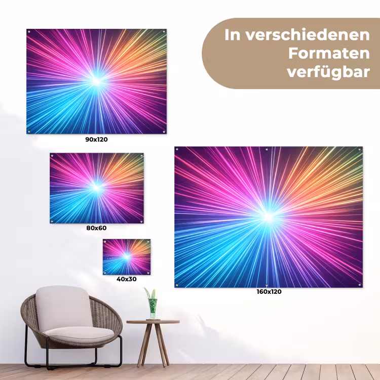 Abstract - Light - Burst - Modern - Colorful tuinposter los doek klein -Xsfeer9_DE