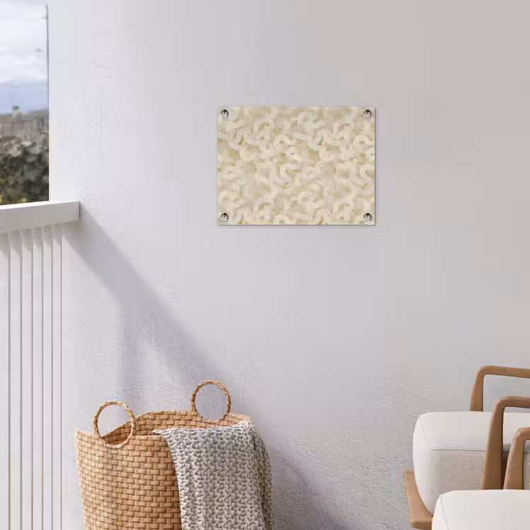 Abstract - Lijnen - Beige tuinposter los doek klein 239 -sfeer8