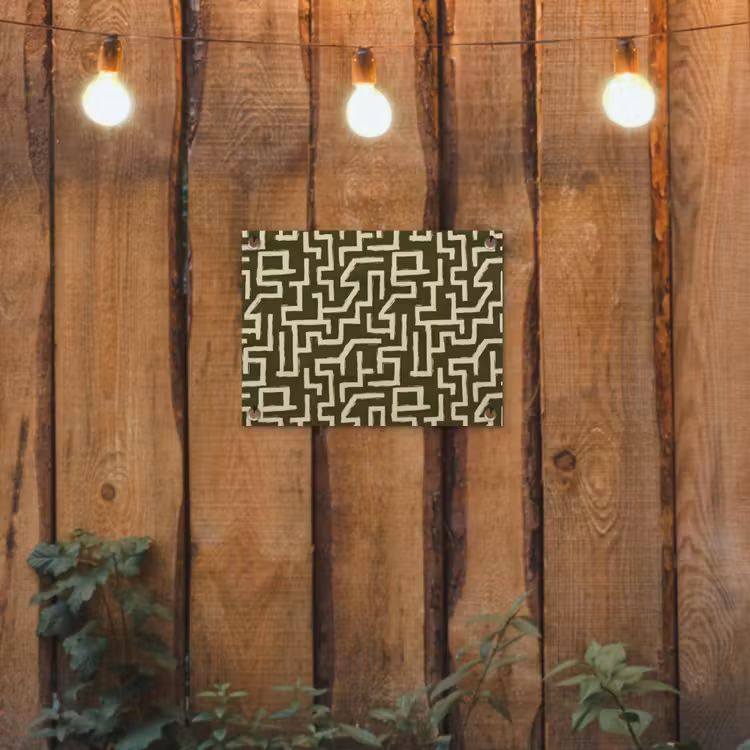 Abstract - Lijnen - Groen tuinposter los doek klein 239 -sfeer1