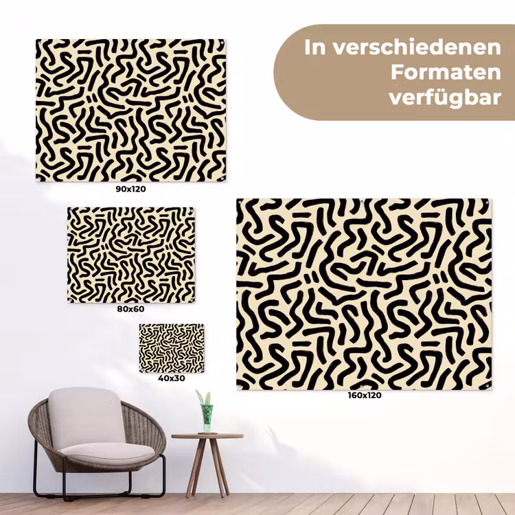 Abstract - Lijnen - Zwart tuinposter los doek klein 239 -Xsfeer9_DE