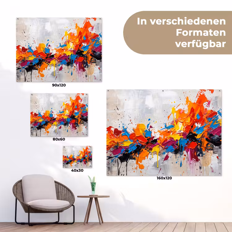 Abstract - Schilderij - Kleurrijk - Dynamisch tuinposter los doek klein -Xsfeer9_DE