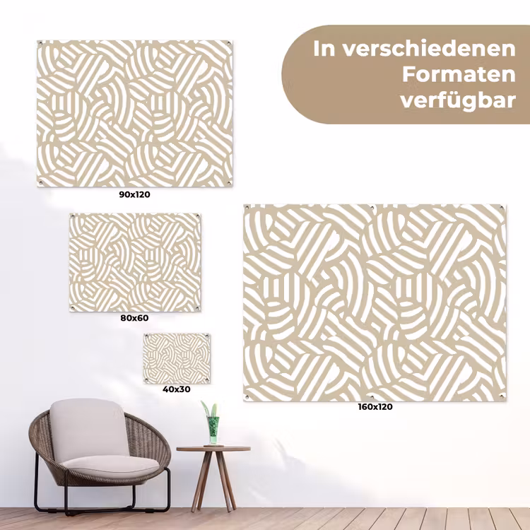 Abstract - Modern - Beige tuinposter los doek klein 239 -Xsfeer9_DE