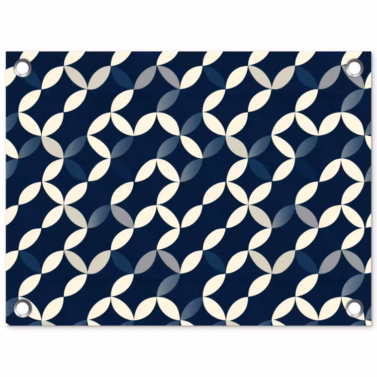 Abstract - Patroon - Blauw tuinposter los doek klein 239 -3d