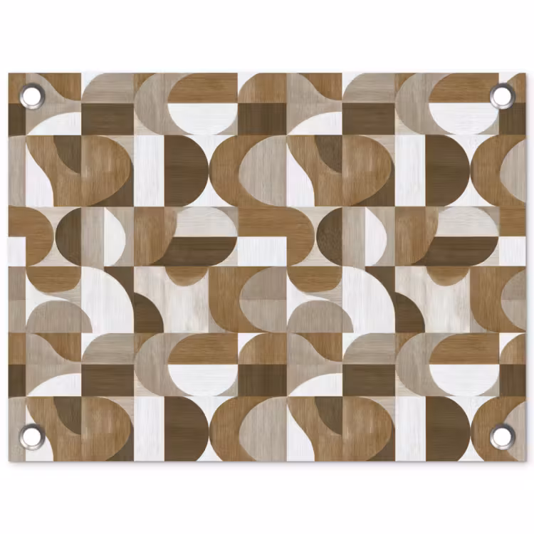 Abstract - Retro - Bruin tuinposter los doek klein 239 -3d