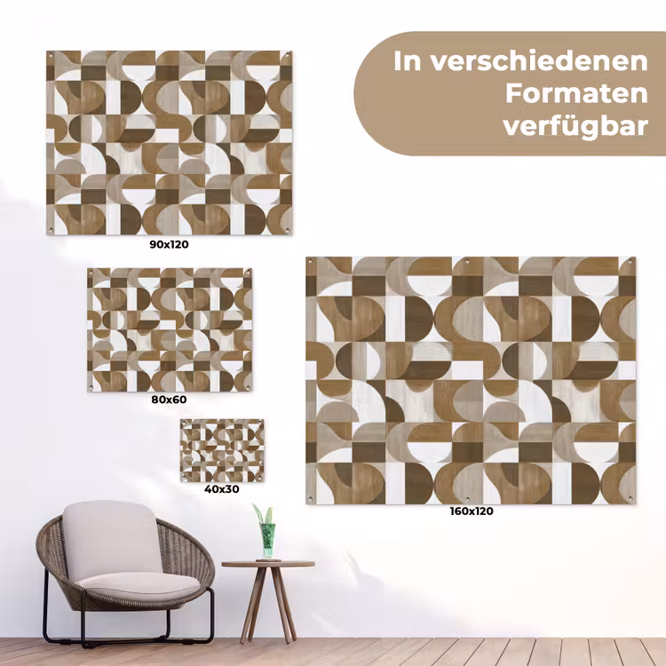 Abstract - Retro - Bruin tuinposter los doek klein 239 -Xsfeer9_DE