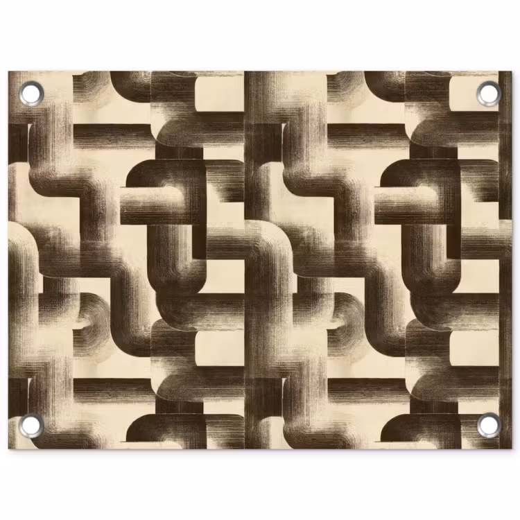 Abstract - Retro - Zwart tuinposter los doek klein 239 -3d