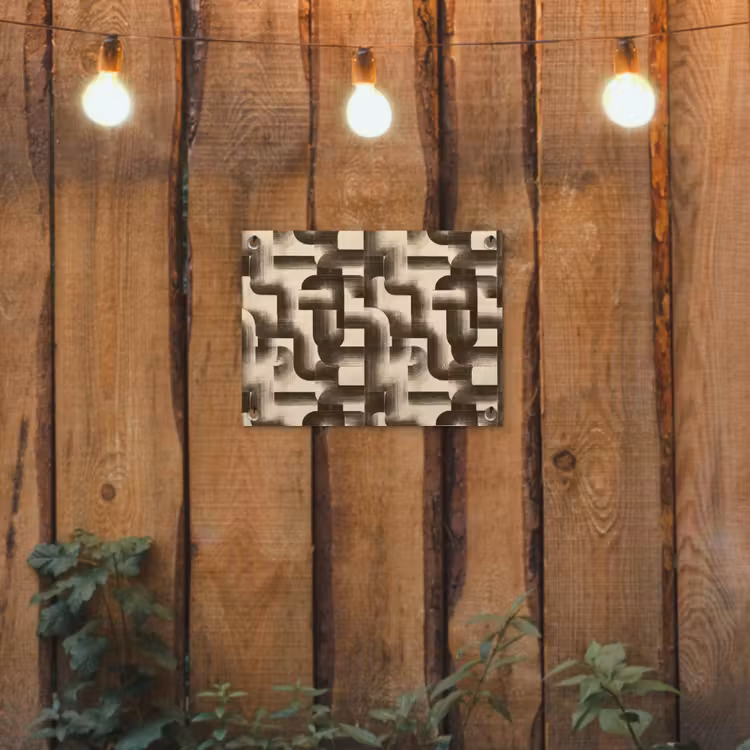 Abstract - Retro - Zwart tuinposter los doek klein 239 -sfeer1