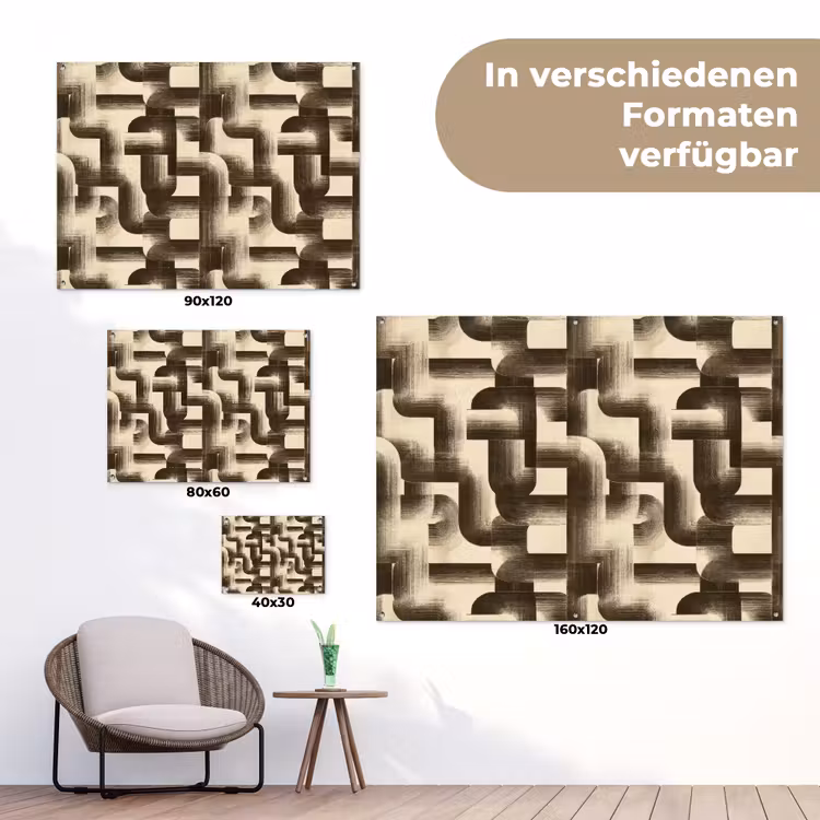 Abstract - Retro - Zwart tuinposter los doek klein 239 -Xsfeer9_DE