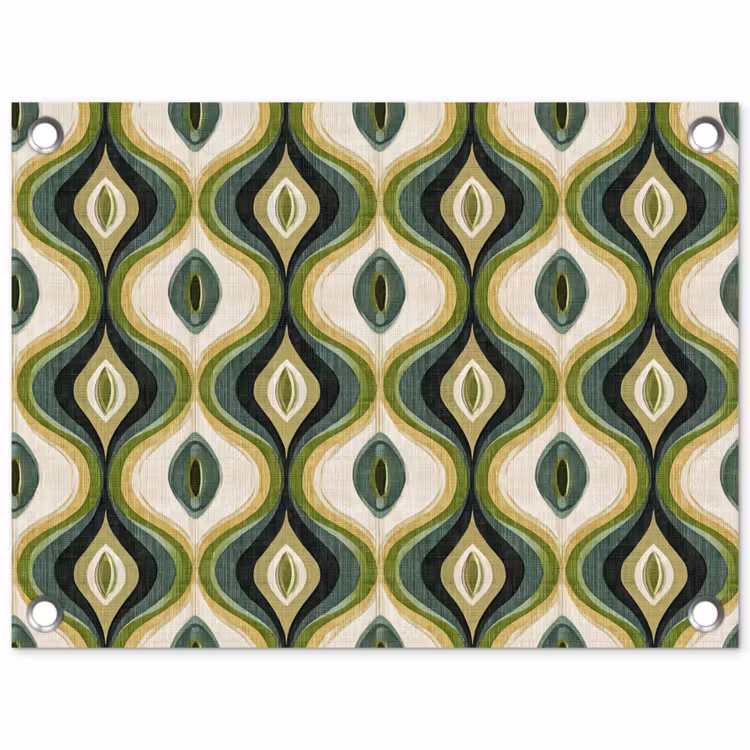 Abstract - Ritmisch - Groen tuinposter los doek klein 239 -3d