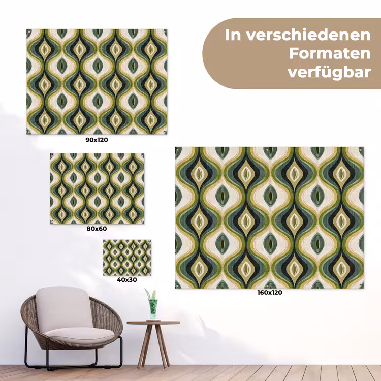 Abstract - Ritmisch - Groen tuinposter los doek klein 239 -Xsfeer9_DE
