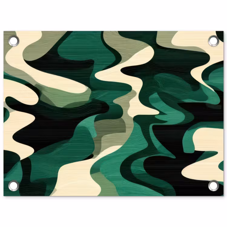 Abstract - Camouflage - Groen tuinposter los doek klein -3d
